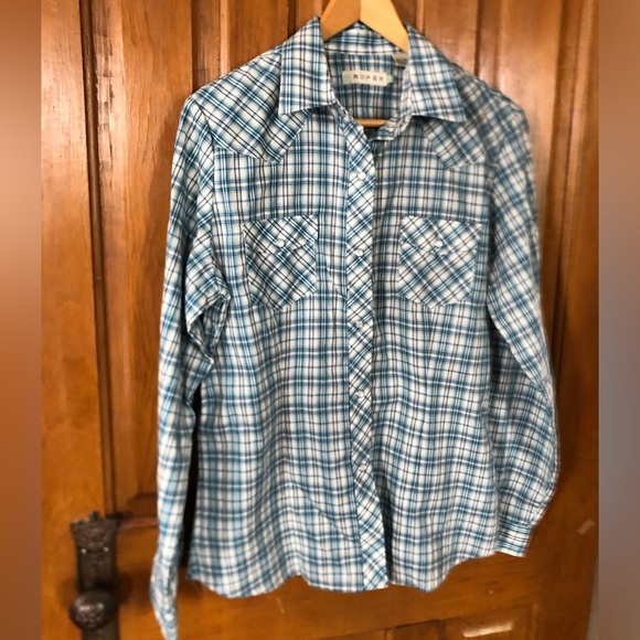 Roper Pearl Snap Plaid Western Shirt - Picture 1 of 13